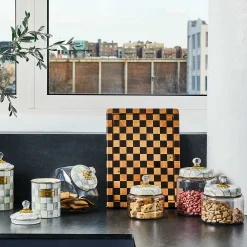 Sterling Check Kitchen Canister - Medium|MacKenzie-Childs Online