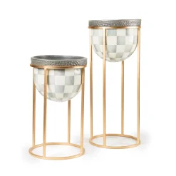 Sterling Check Plant Stand - Tall|MacKenzie-Childs Clearance