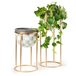 Sterling Check Plant Stand - Tall|MacKenzie-Childs Clearance