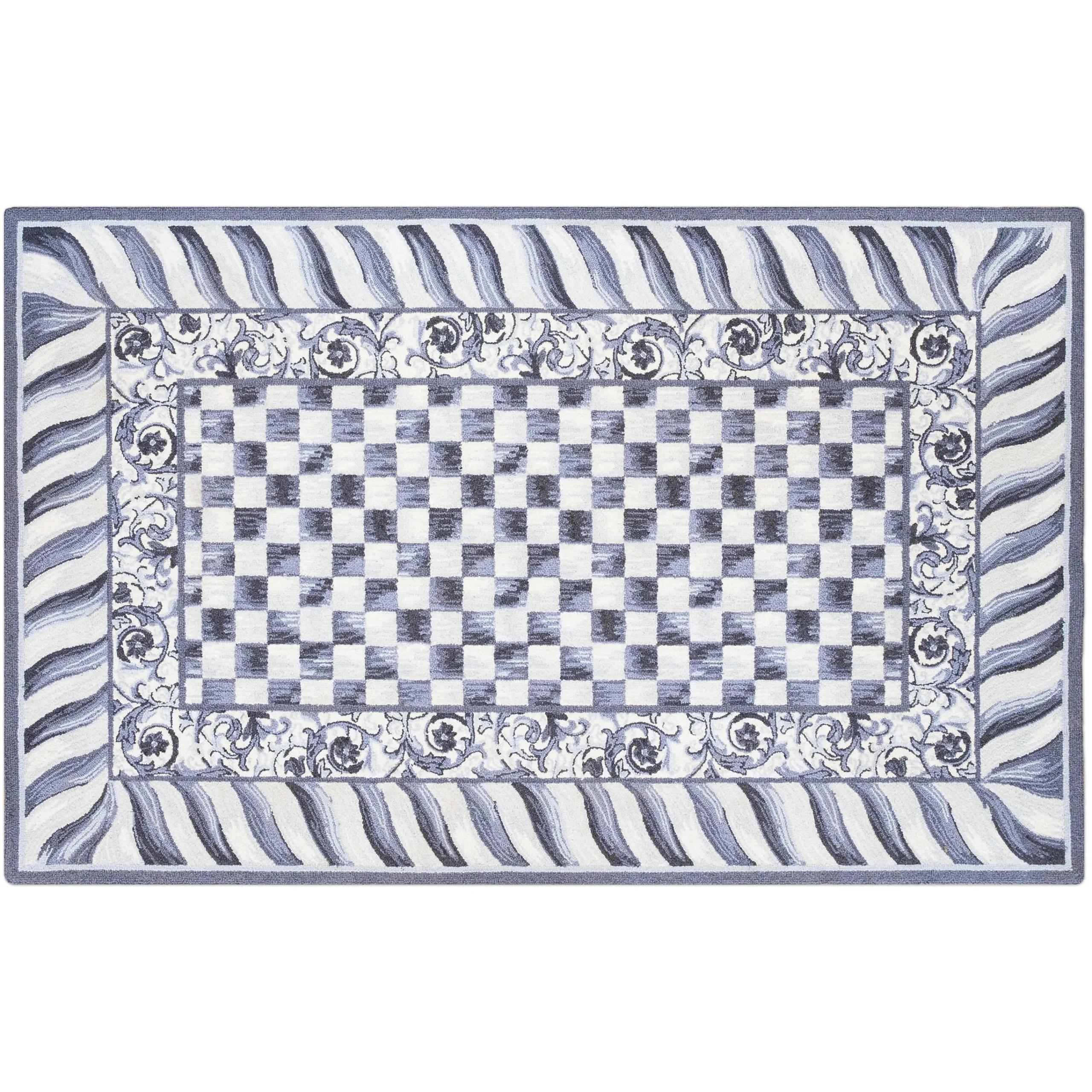 Sterling Check Rug - 5' X 8'|MacKenzie-Childs Best