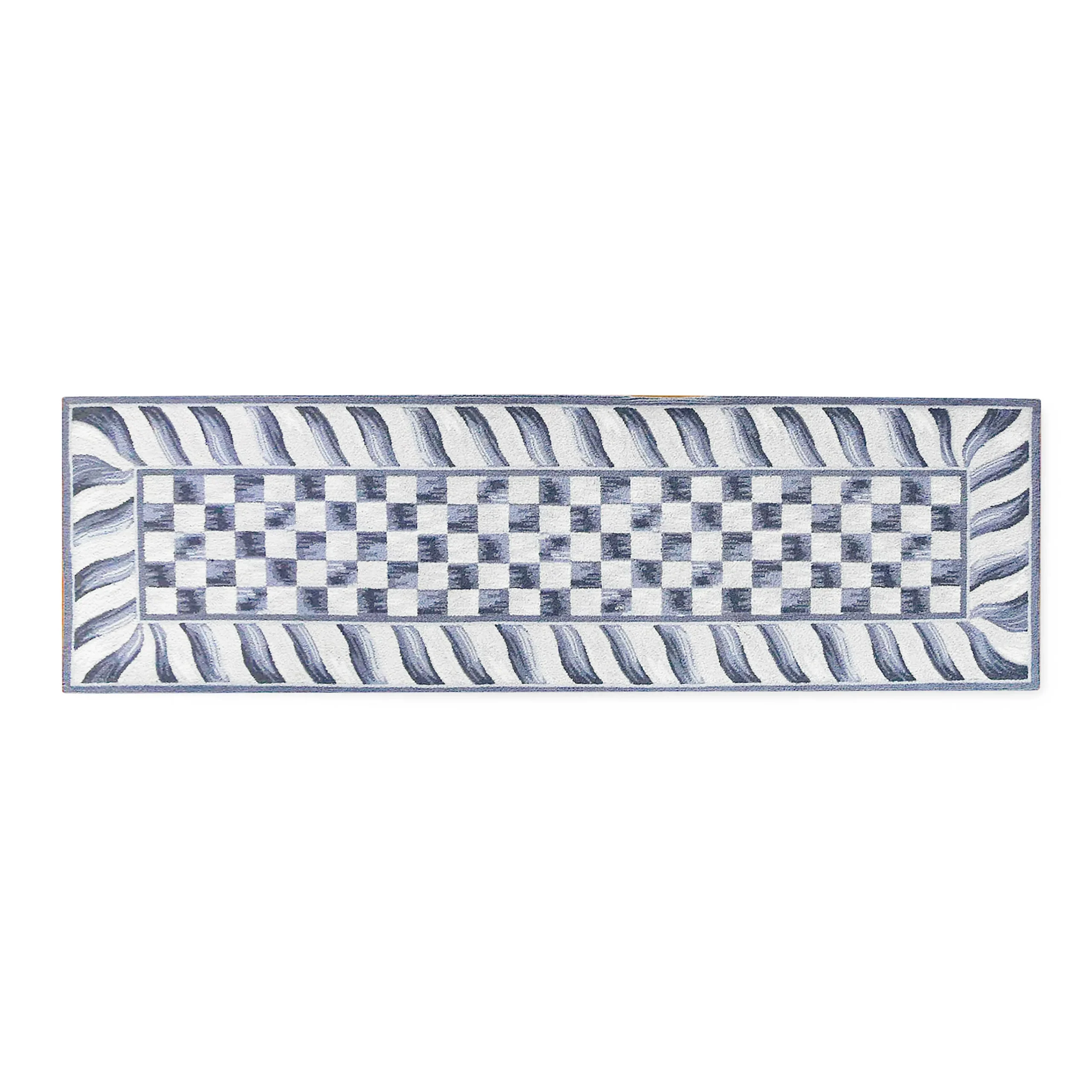 Sterling Check Rug - 2'6" X 8' Runner|MacKenzie-Childs Online