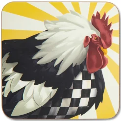 Sunrise Rooster Cork Back Coasters - Set Of 4|MacKenzie-Childs Outlet