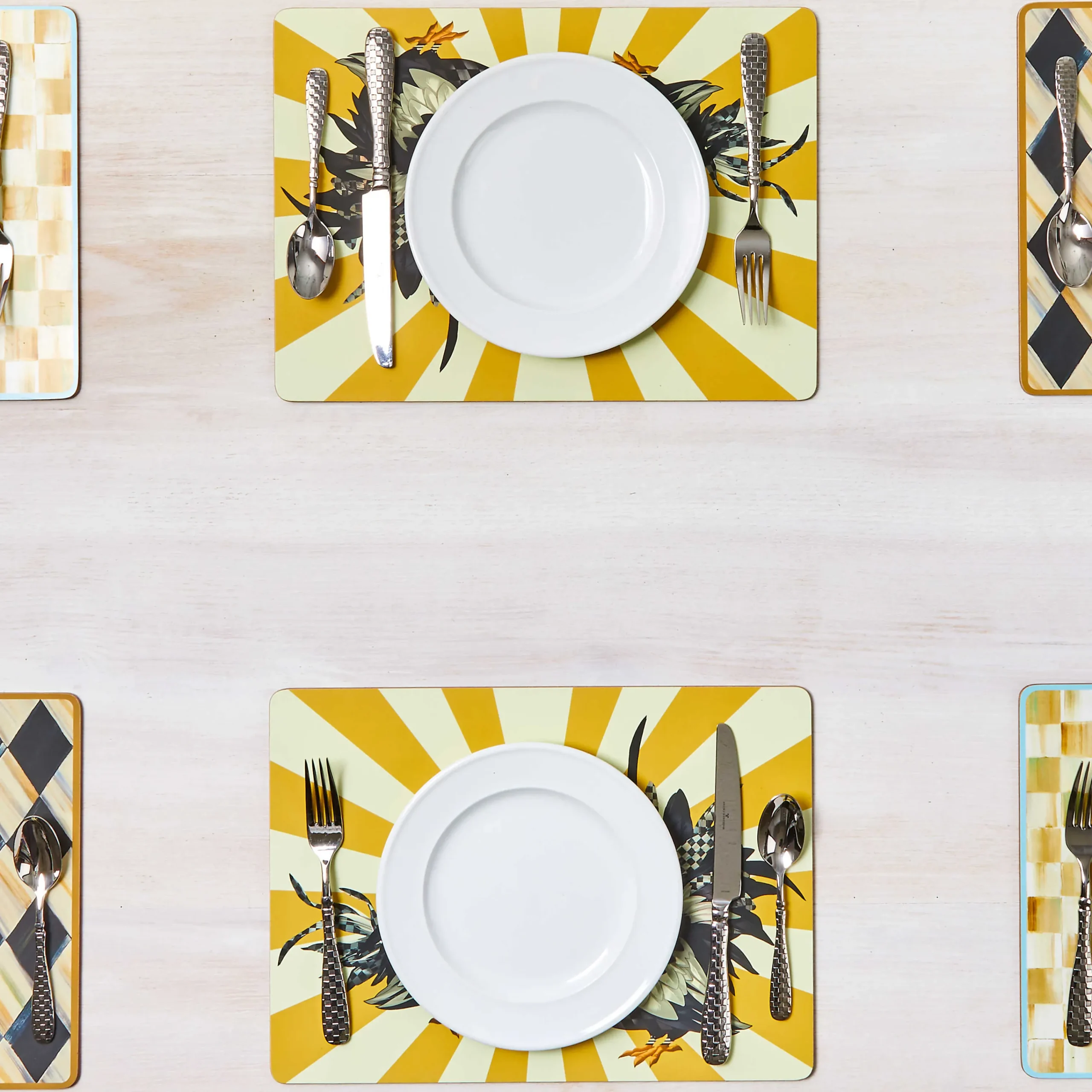 Sunrise Rooster Cork Back Placemats - Set Of 4|MacKenzie-Childs Best