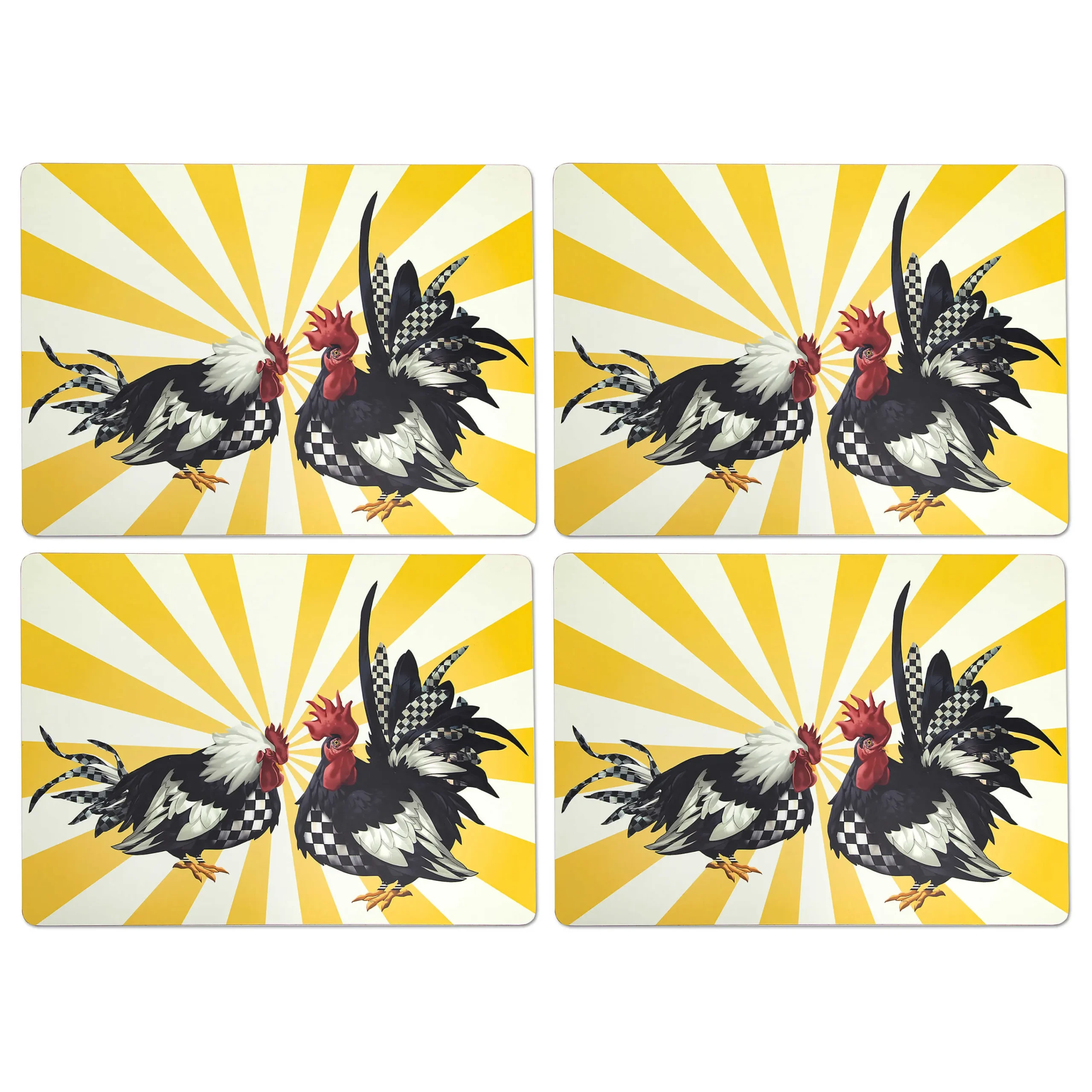 Sunrise Rooster Cork Back Placemats - Set Of 4|MacKenzie-Childs Best