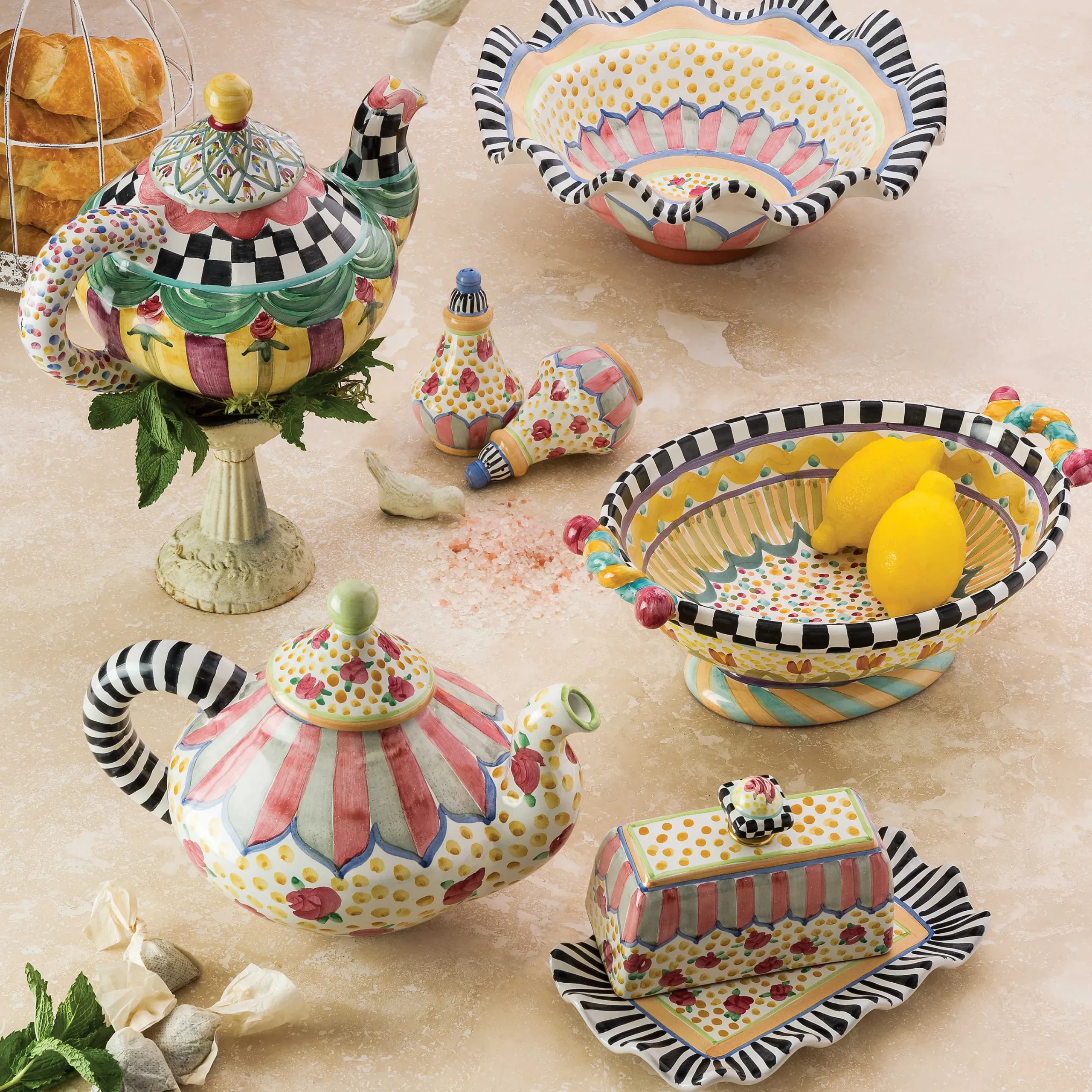 Taylor Large Footed Serving Dish - Odd Fellows|MacKenzie-Childs Best
