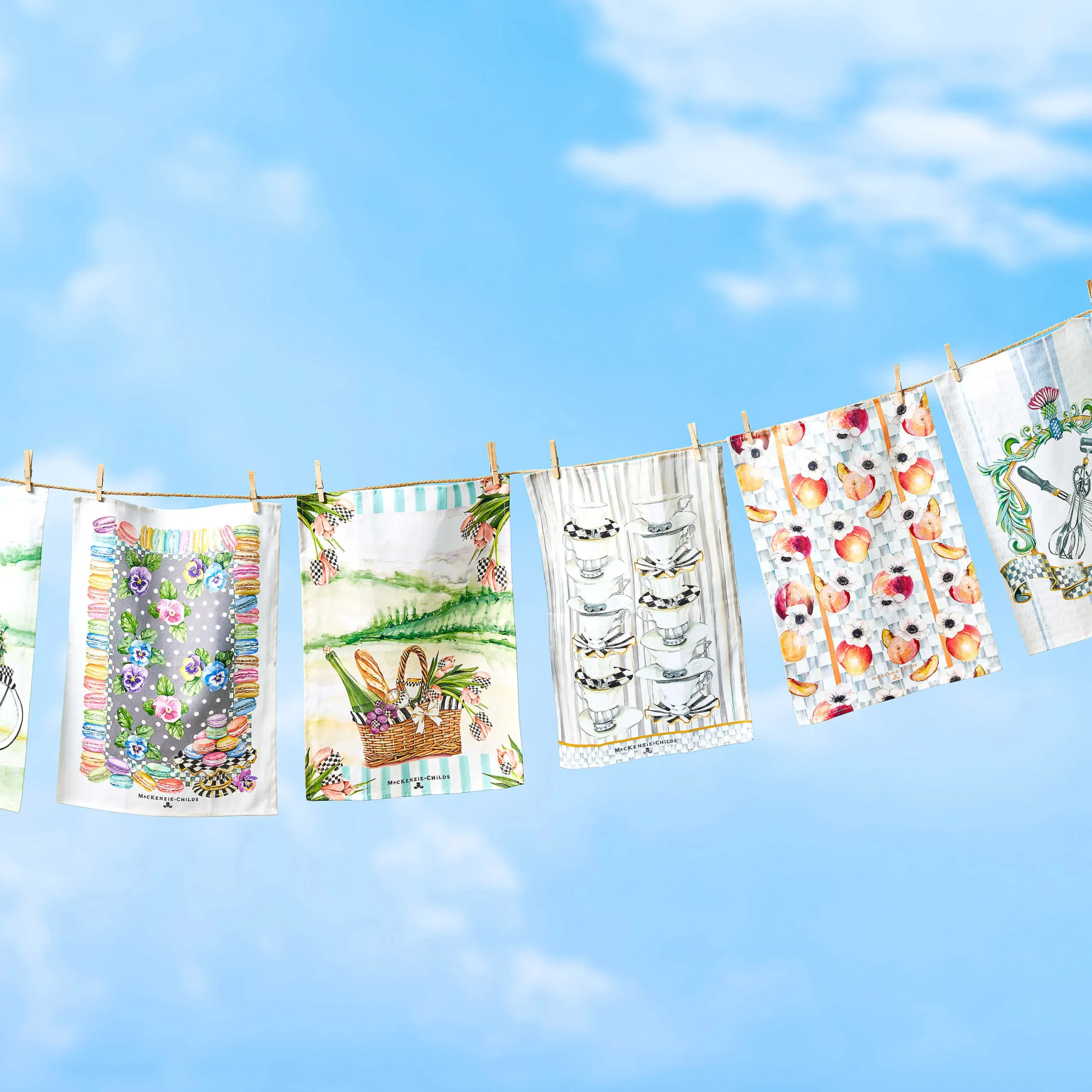 Tea Cups Dish Towel|MacKenzie-Childs Best