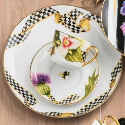 Thistle & Bee Dinner Plate - Ribbon|MacKenzie-Childs Online