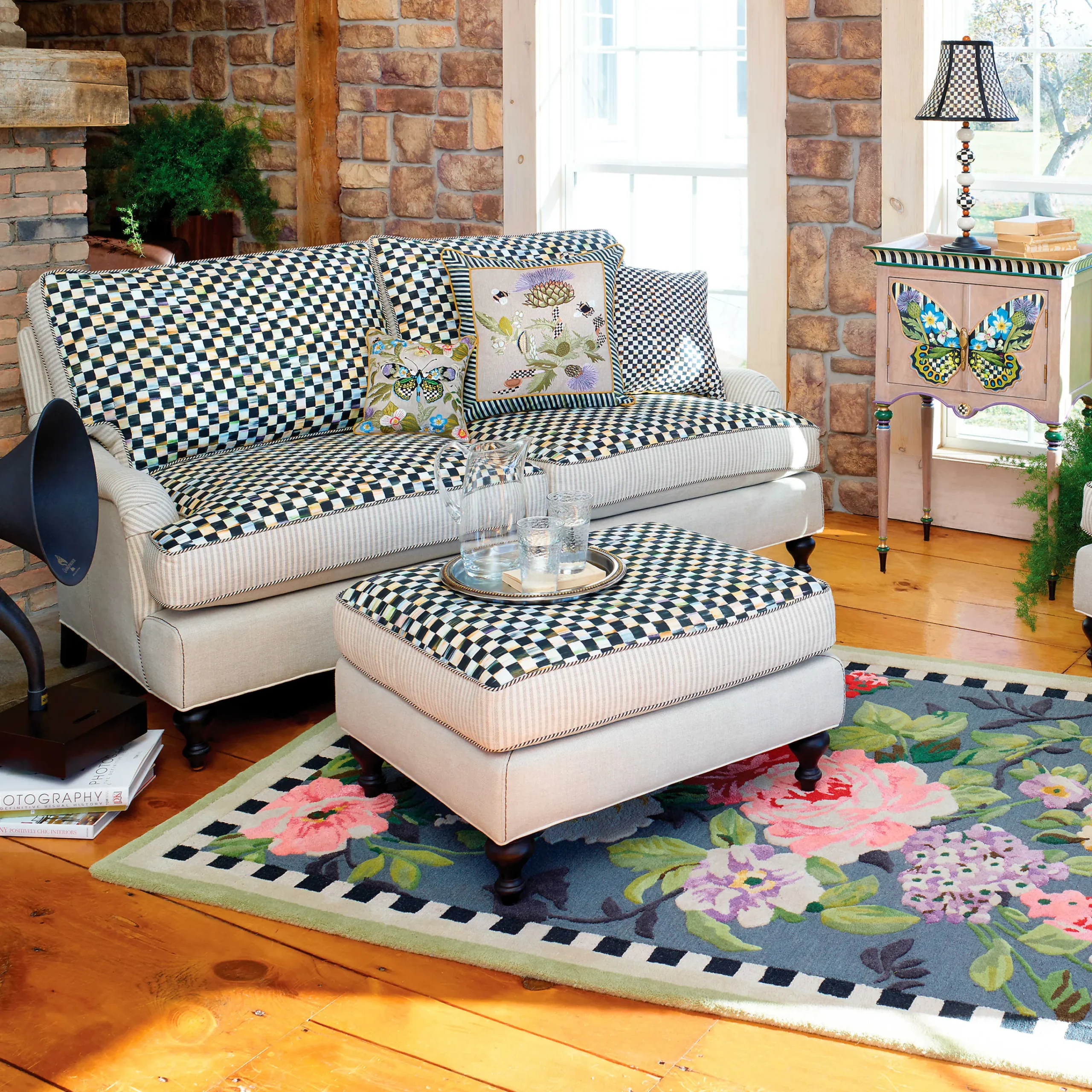 Tudor Rose Rug - 6' Octagon|MacKenzie-Childs Sale