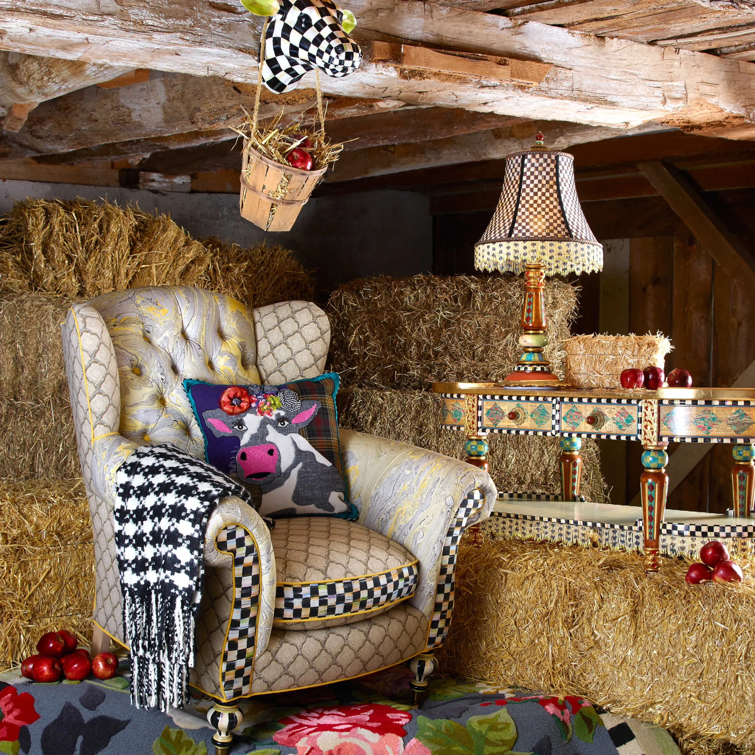 Tudor Rose Rug - 6' Octagon|MacKenzie-Childs Sale