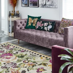 Tudor Rose Rug - 5' X 8' - Silver Fern|MacKenzie-Childs Best
