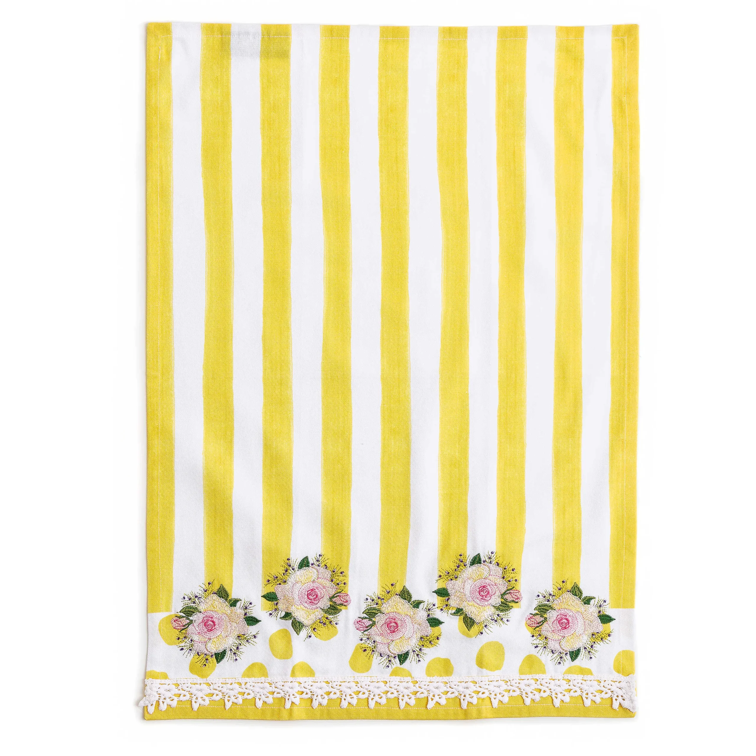 Wildflowers Dish Towel - Yellow|MacKenzie-Childs New