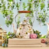 Wildflowers Enamel 2 Qt Tea Kettle - Pink|MacKenzie-Childs Sale