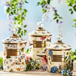 Wildflowers Enamel Small Canister - Yellow|MacKenzie-Childs Discount