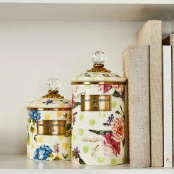 Wildflowers Enamel Small Canister - Yellow|MacKenzie-Childs Discount