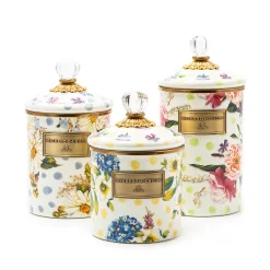 Wildflowers Enamel Small Canister - Yellow|MacKenzie-Childs Discount