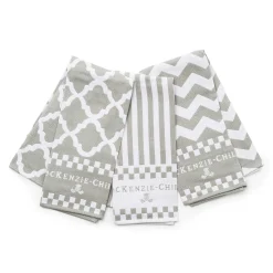 Zig Zag Dish Towels - Sterling - Set Of 3|MacKenzie-Childs