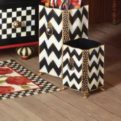 Zig Zag Waste Bin|MacKenzie-Childs Outlet